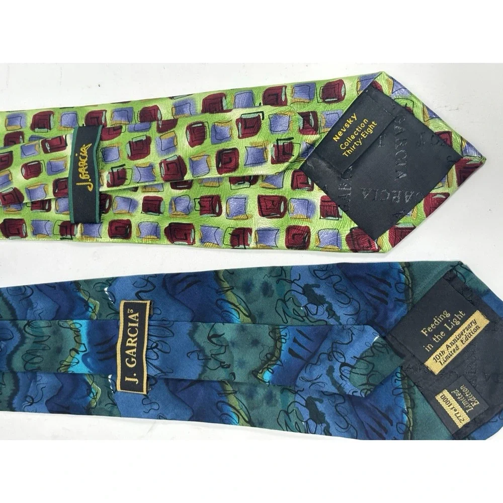 J. GARCIA Lot of 4 100% Silk Ties Watercolor Multicolor‎  Variates